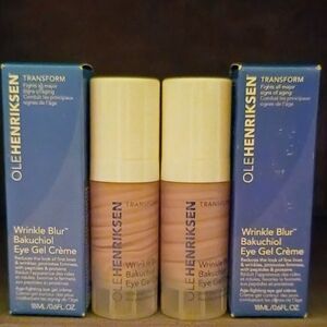 Ole Henriksen Eye Cream Bundle (2) Wrinkle Blur Bakuchiol NEW 0.6 oz Each